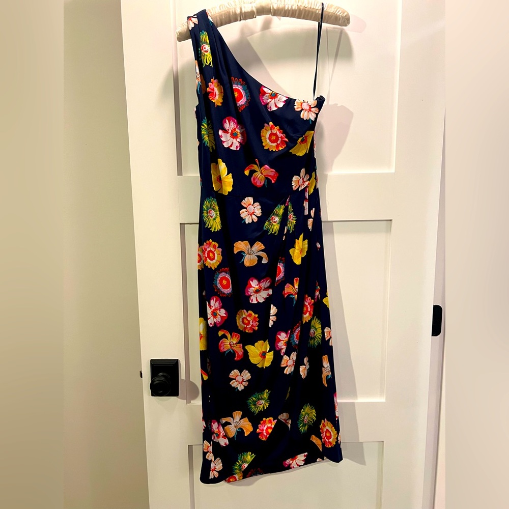 J.Crew one shoulder satin floral dress